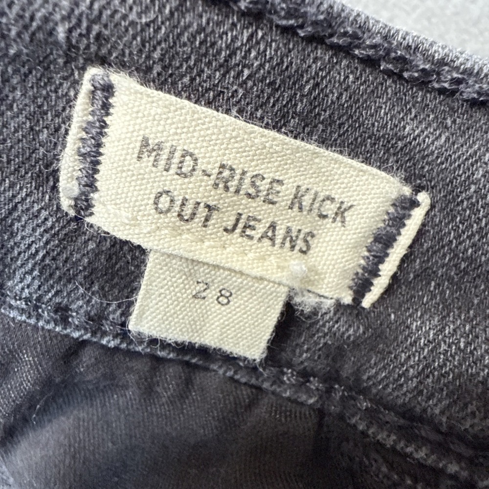 Madewell Jeans Womens 28 Black Mid Rise Kick‎ Out Bootcut Crop Stretch Denim - Picture 4 of 12